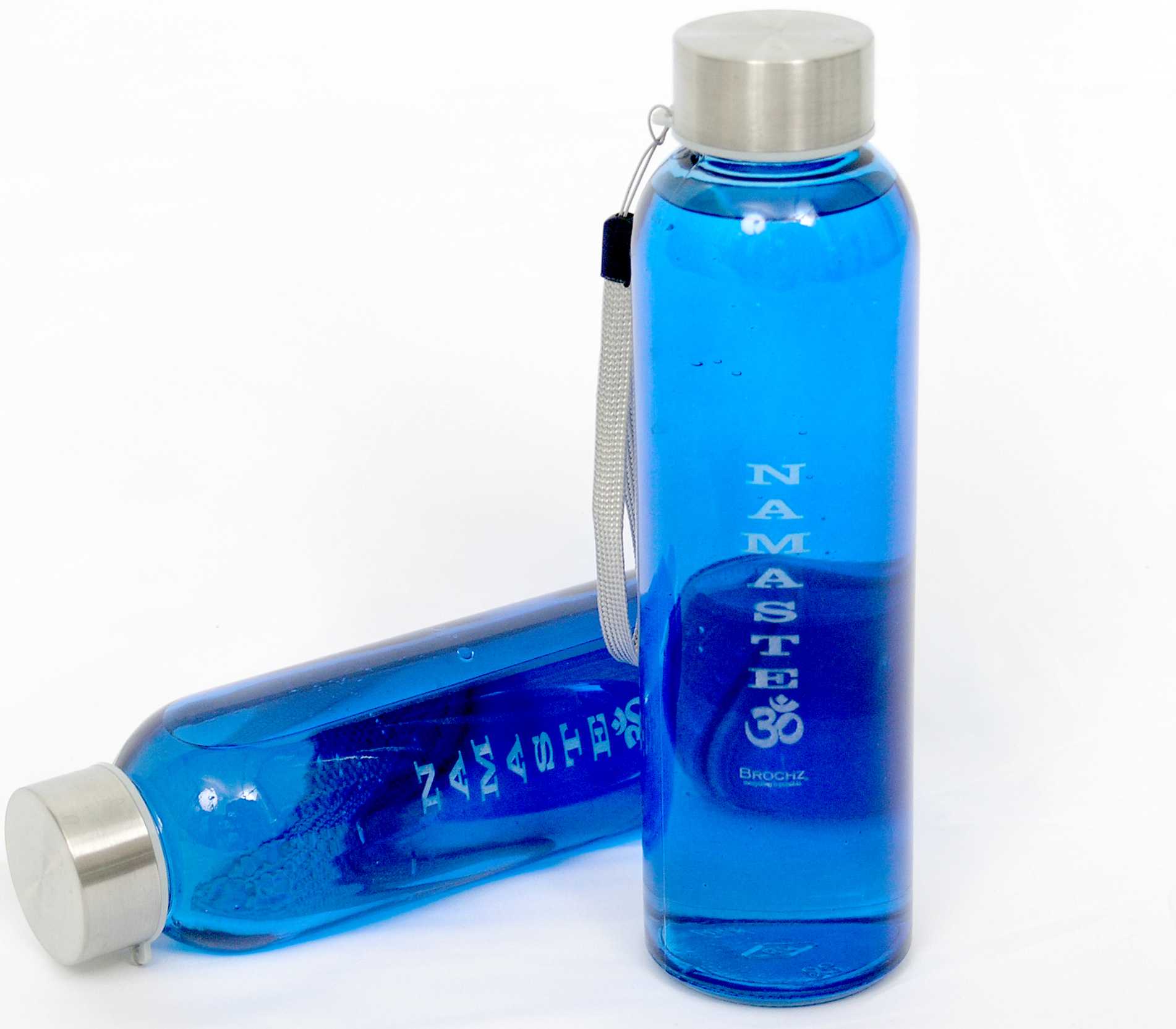Puede ser ignorado Reanimar Rodeado Botella de Agua de Cristal Namasté, con cordón- 500 ml - Brochz