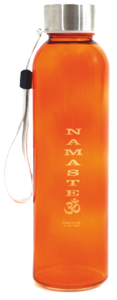 Botella de cristal naranja Namasté