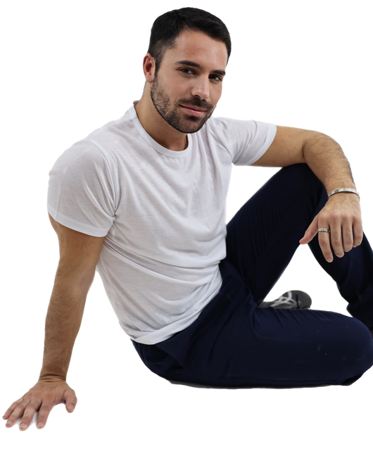 T-shirt de sport à manches courtes pour hommes - Tissu 100% polyester
